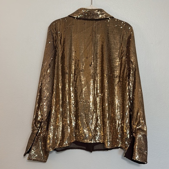 Banana Republic Ulla Sequin Shirt in Gold - XL TALL - Picture 8 of 9